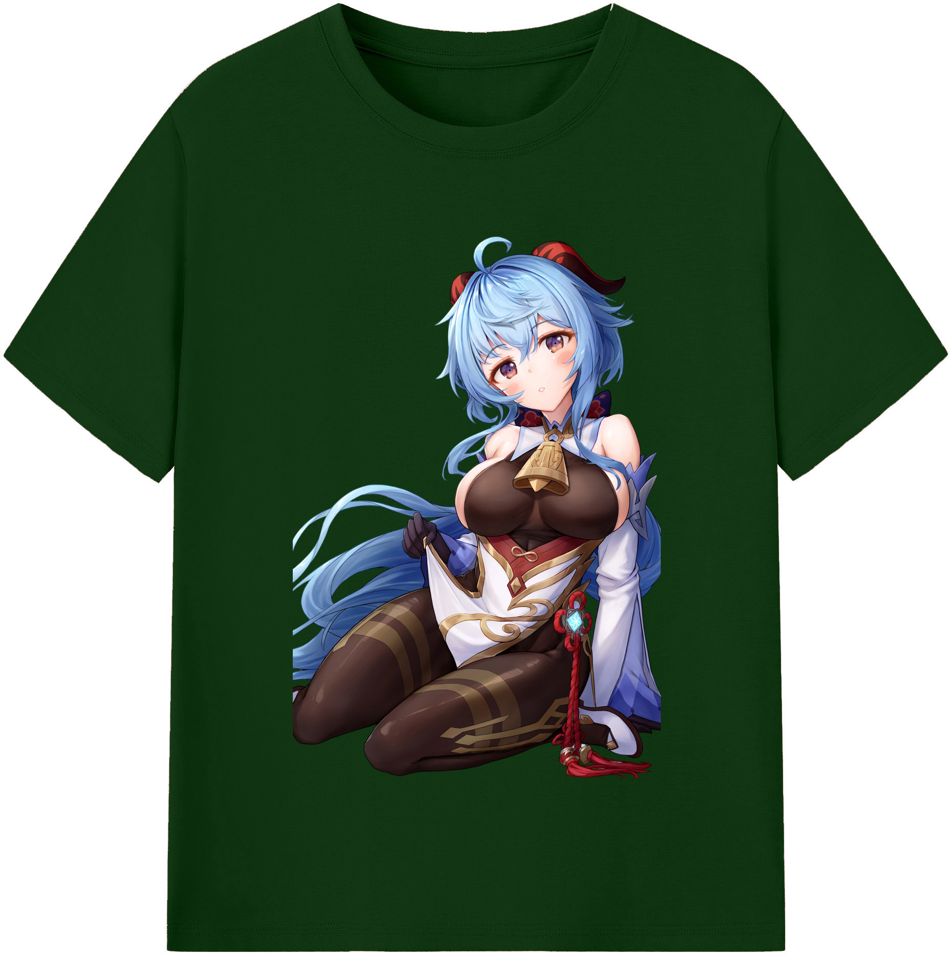 げんし神 甘雨 かんう genshin Ganyu 綿100％半袖Tシャツ（フロントプリント）